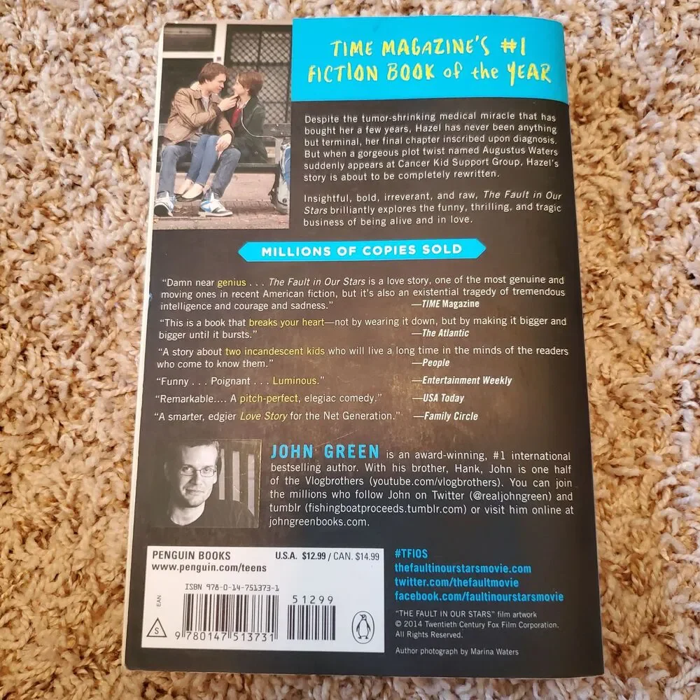The Fault in Our Stars John Green Paperback Book